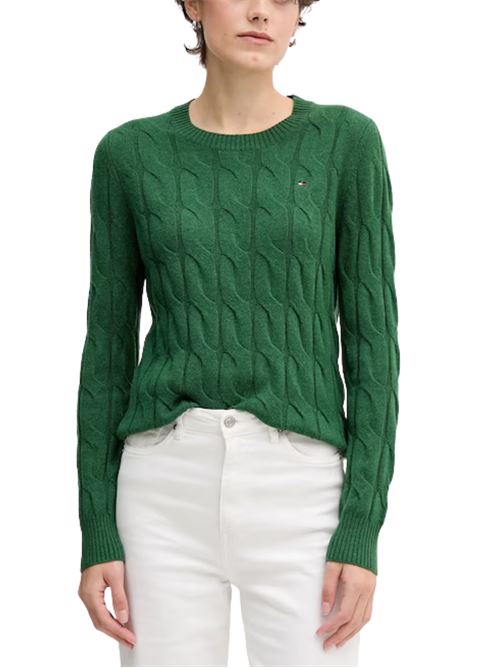 Maglioncino in lana a trecce Tommy Hilfiger | WW0WW43586LZP